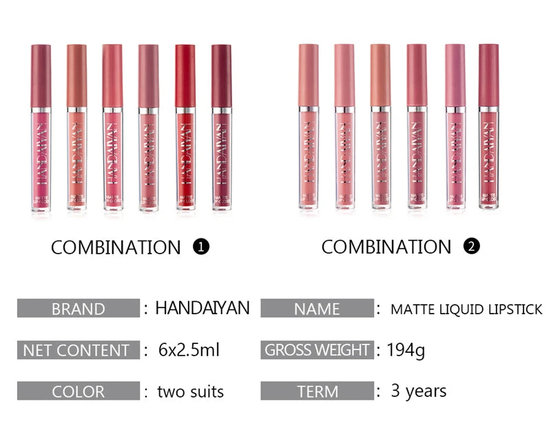 COFFRET 6 LIPSTICKS MAT