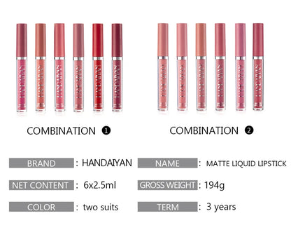 COFFRET 6 LIPSTICKS MAT