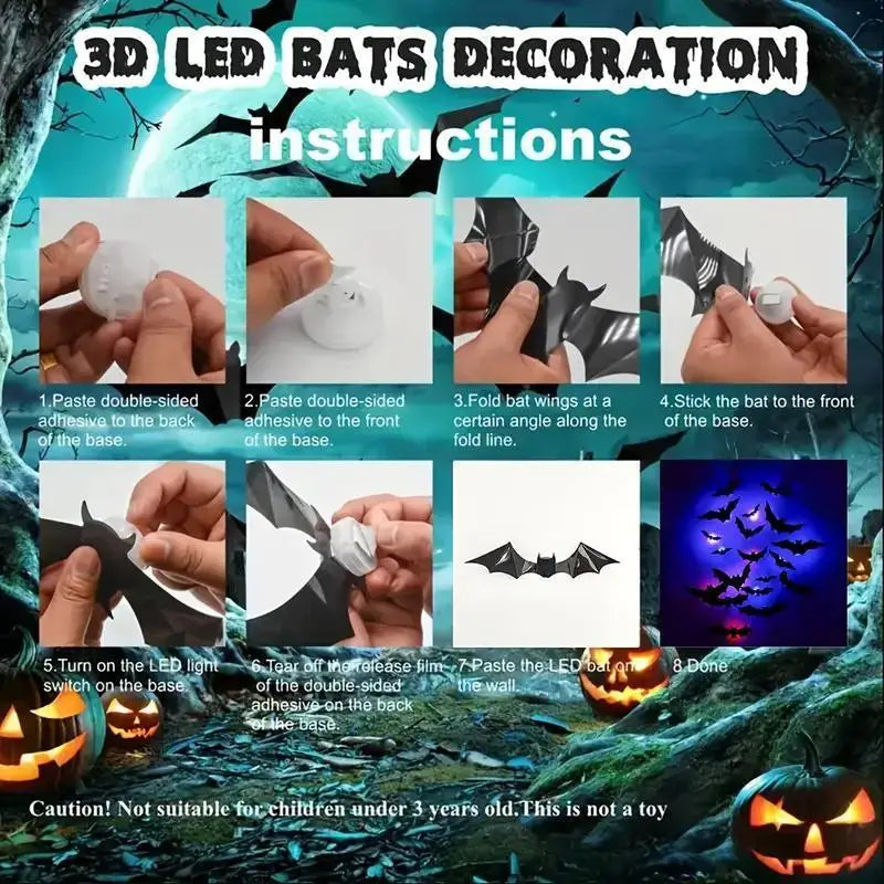 VEILLEUSES A LED CHAUVE SOURIS HALLOWEEN