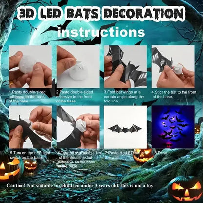 VEILLEUSES A LED CHAUVE SOURIS HALLOWEEN