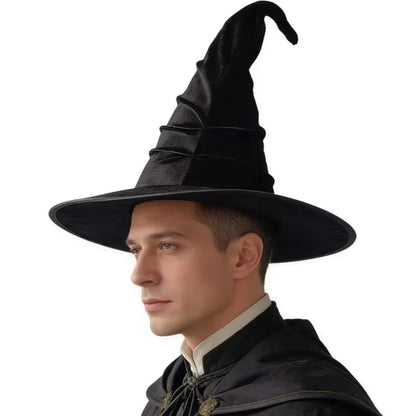 CHAPEAU SORCIERE VELOURS NOIR