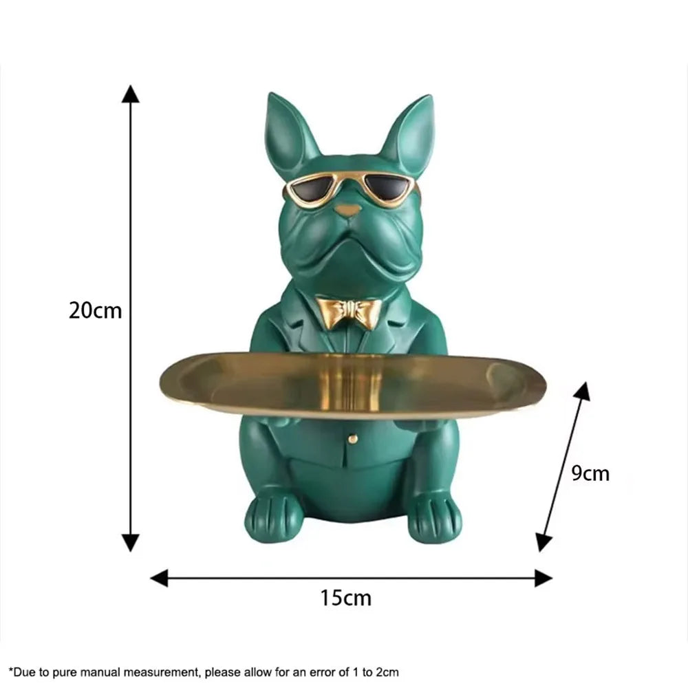 STATUE CHIEN AVEC PLATEAU