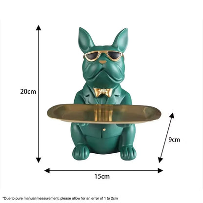 STATUE CHIEN AVEC PLATEAU