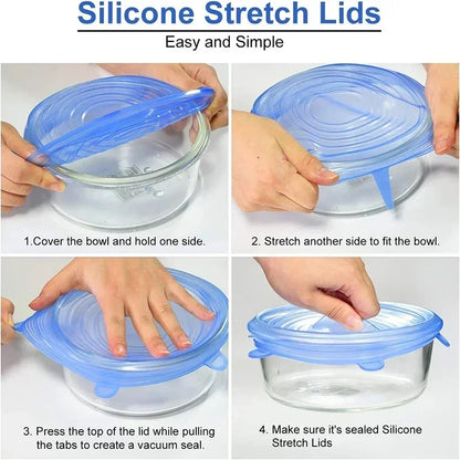 COUVERCLE EXTENSIBLE SILICONE (x6)