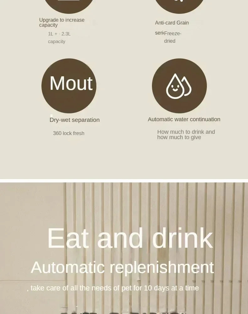 MANGEOIRE AUTOMATIQUE ET FONTAINE A EAU POUR CHAT