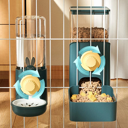 ENSEMBLE MANGEOIRE ET DISTRIBUTEUR EAU POUR CAGE