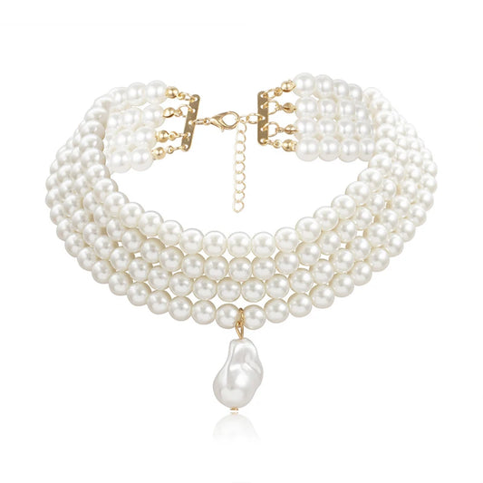 COLLIER RAZ DU COU PERLE