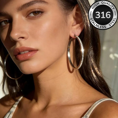 BOUCLES D 'OREILLES CREOLE STRASS