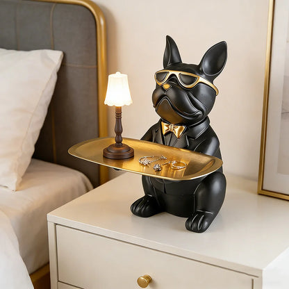 STATUE CHIEN AVEC PLATEAU