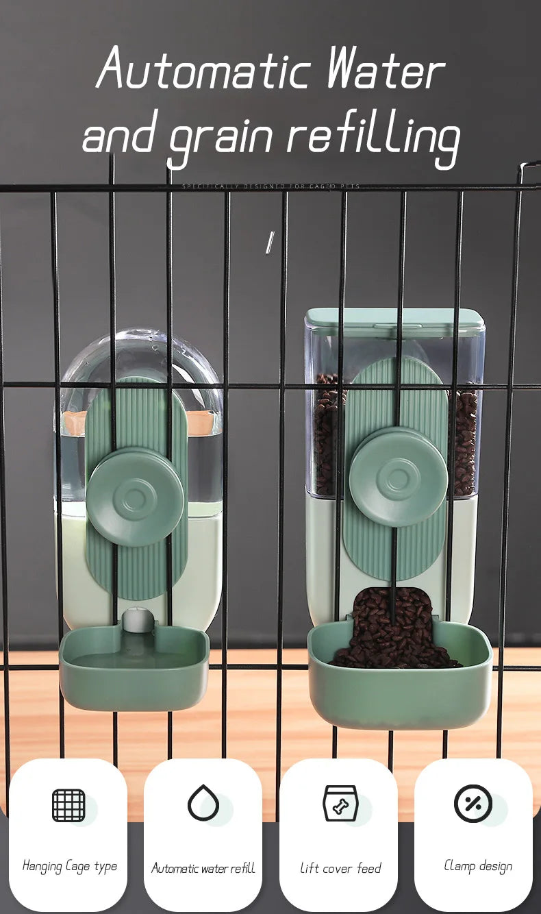 ENSEMBLE MANGEOIRE ET DISTRIBUTEUR EAU POUR CAGE