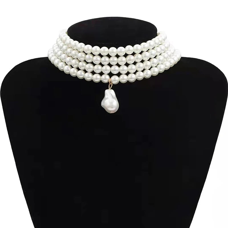 COLLIER RAZ DU COU PERLE