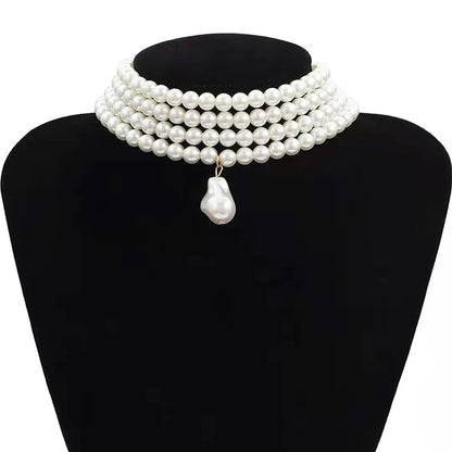 COLLIER RAZ DU COU PERLE