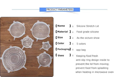 COUVERCLE EXTENSIBLE SILICONE (x6)