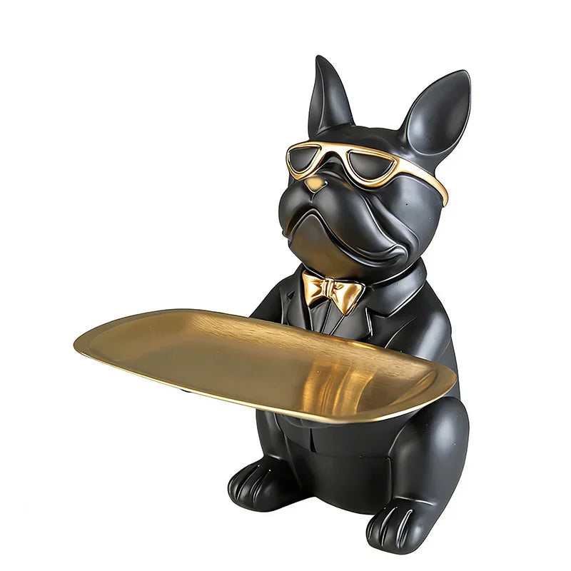 STATUE CHIEN AVEC PLATEAU