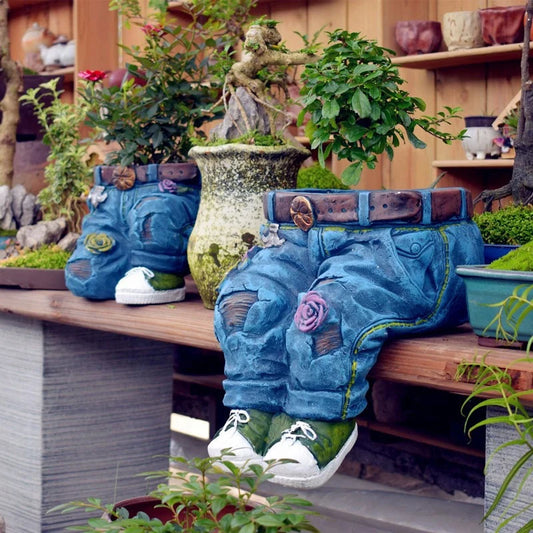 POT DE FLEUR FORME PANTALON