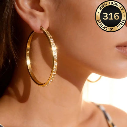 BOUCLES D 'OREILLES CREOLE STRASS